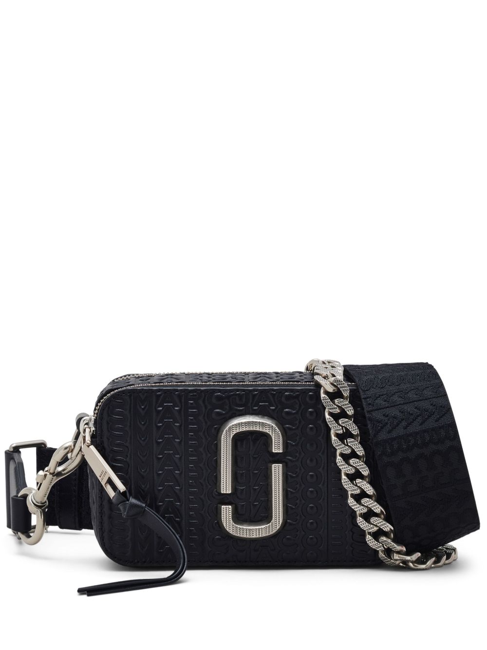 Marc Jacobs Snapshot logo凹面压花斜挎包 - 黑色