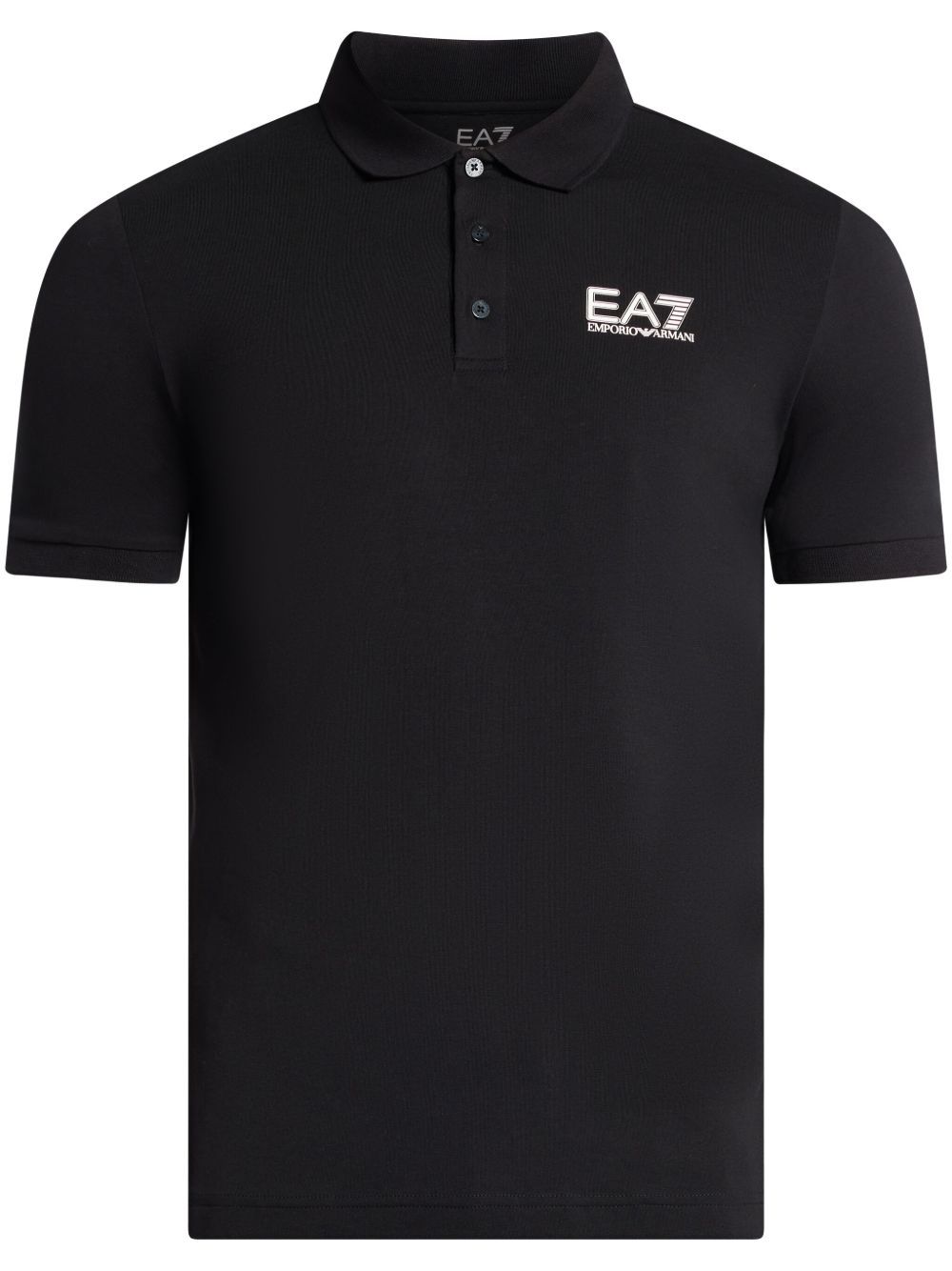 Ea7 Emporio Armani logo印花polo衫 - 黑色