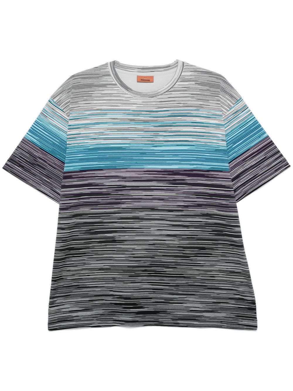 Missoni 橡胶logo 条纹T恤 - 蓝色