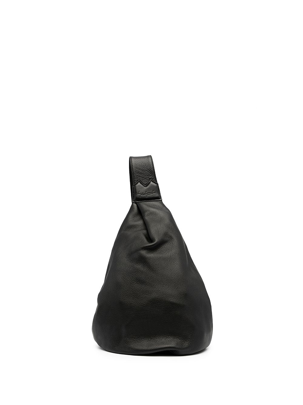Discord Yohji Yamamoto logo压纹皮质单肩包 - 黑色