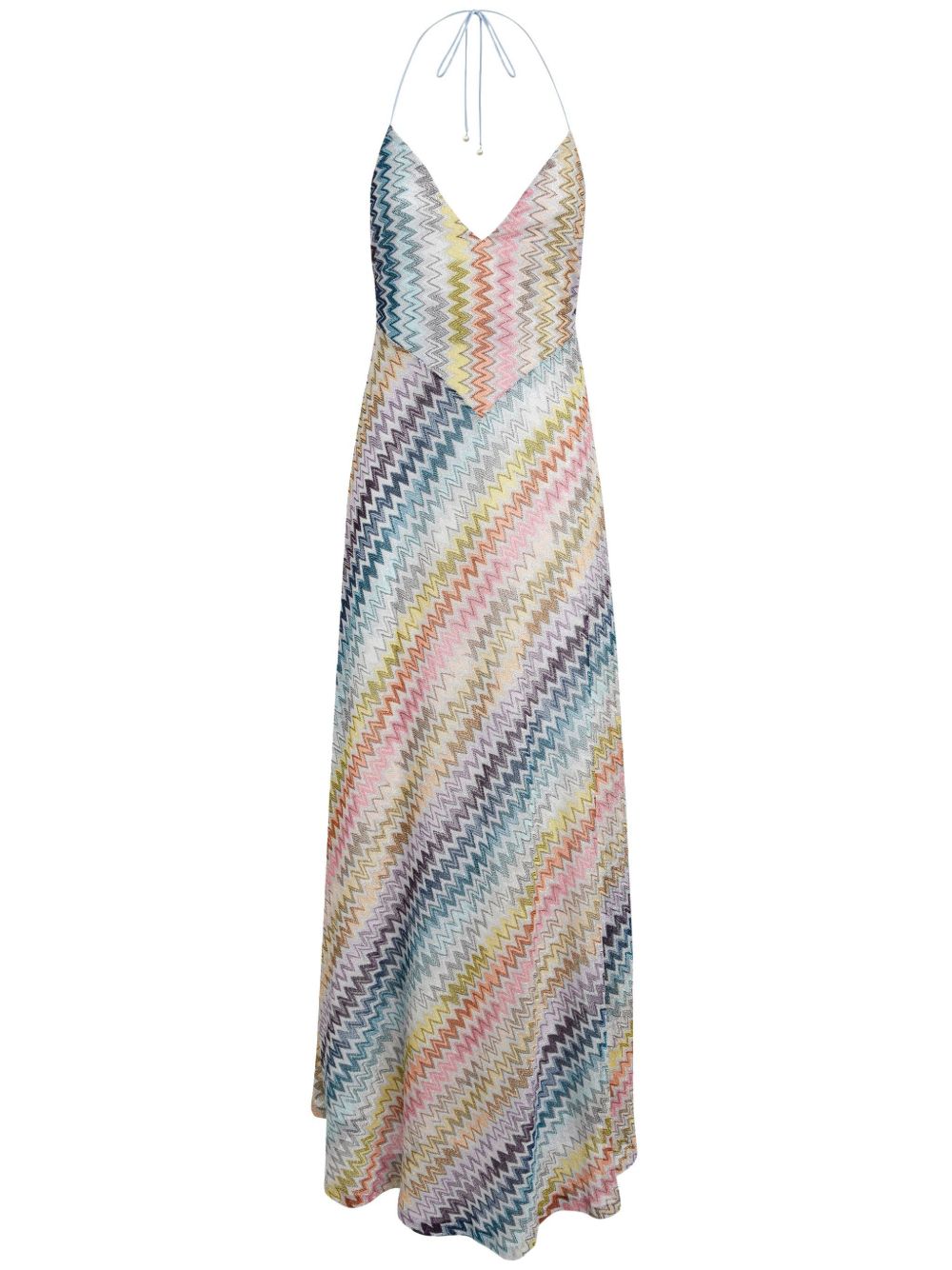 Missoni Z字形图案超长连衣裙 - 蓝色