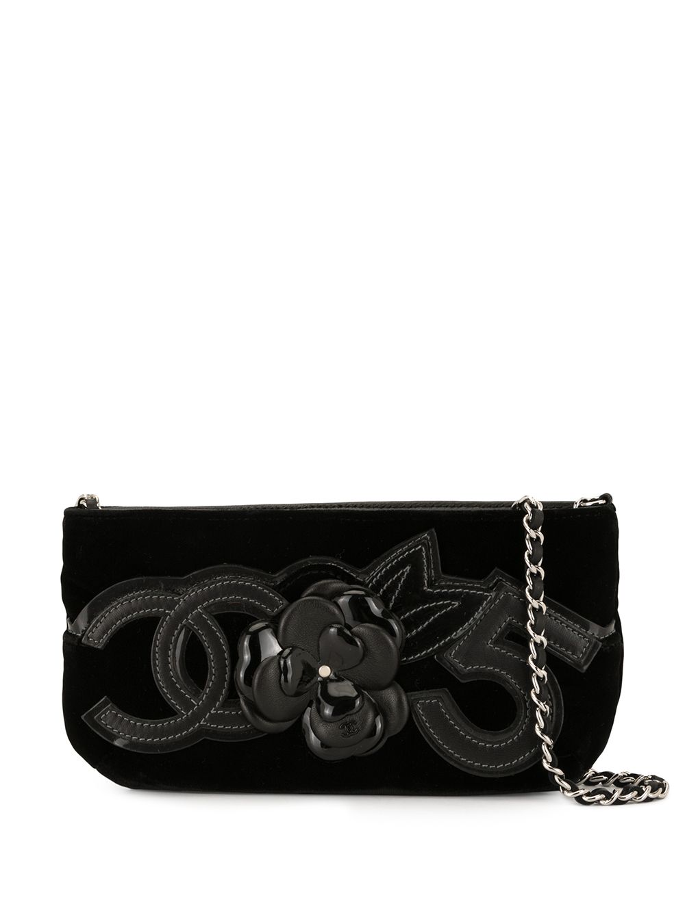 CHANEL Pre-Owned Camellia No.5单肩包 - 黑色