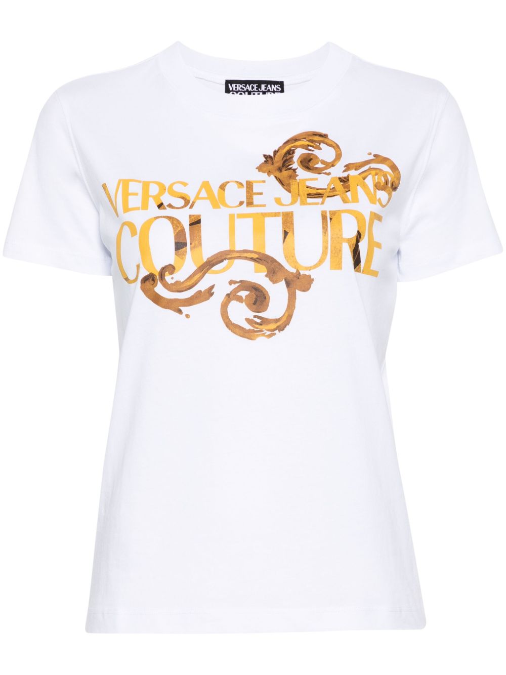 Versace Jeans Couture logo印花棉T恤 - 白色