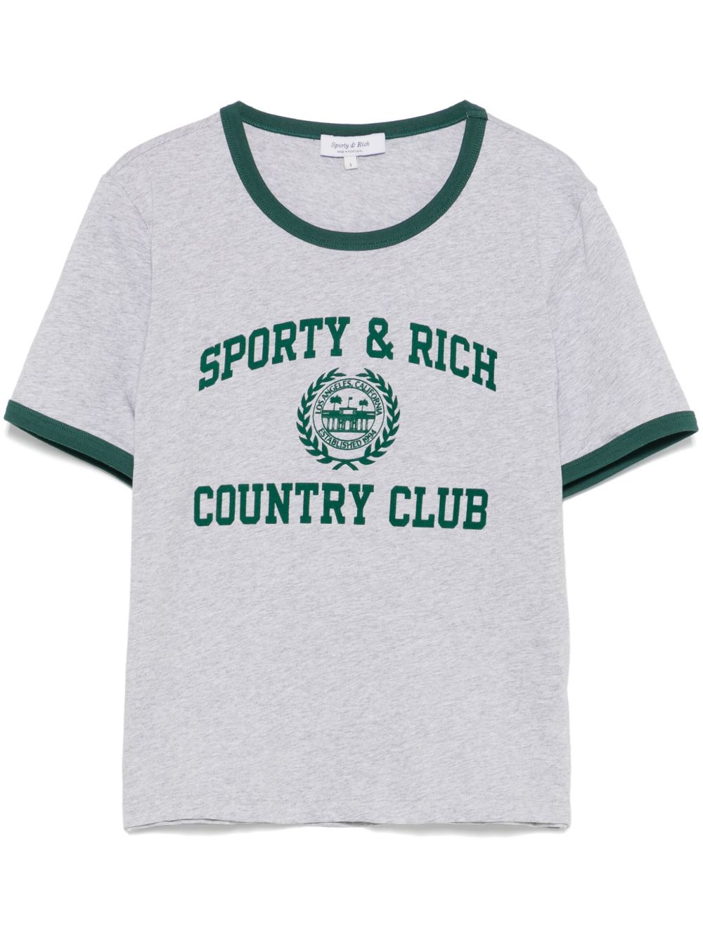 Sporty & Rich Ringer T恤 - 灰色
