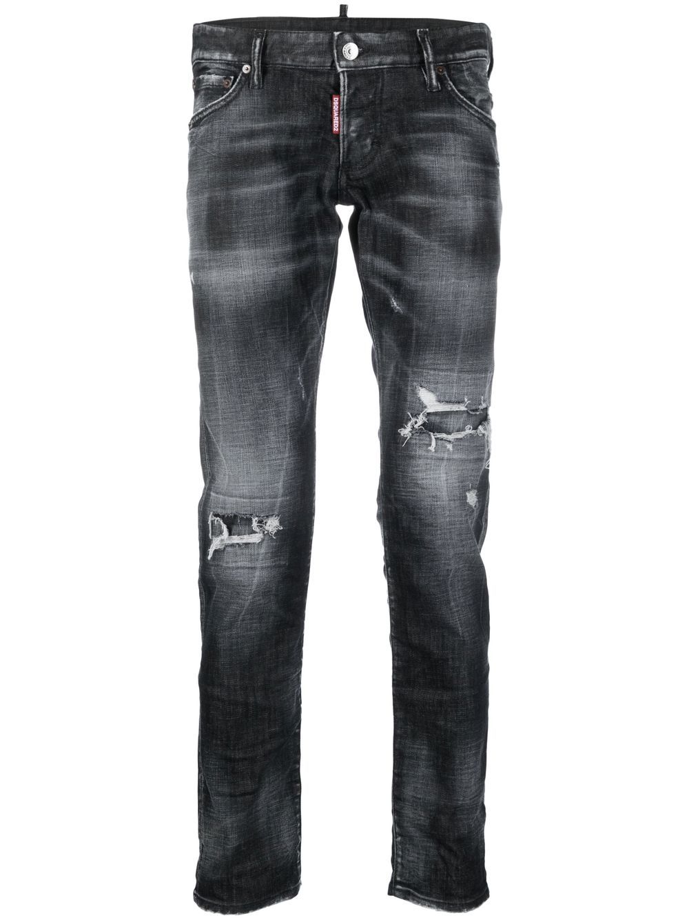 DSQUARED2 仿旧紧身牛仔裤 - 蓝色