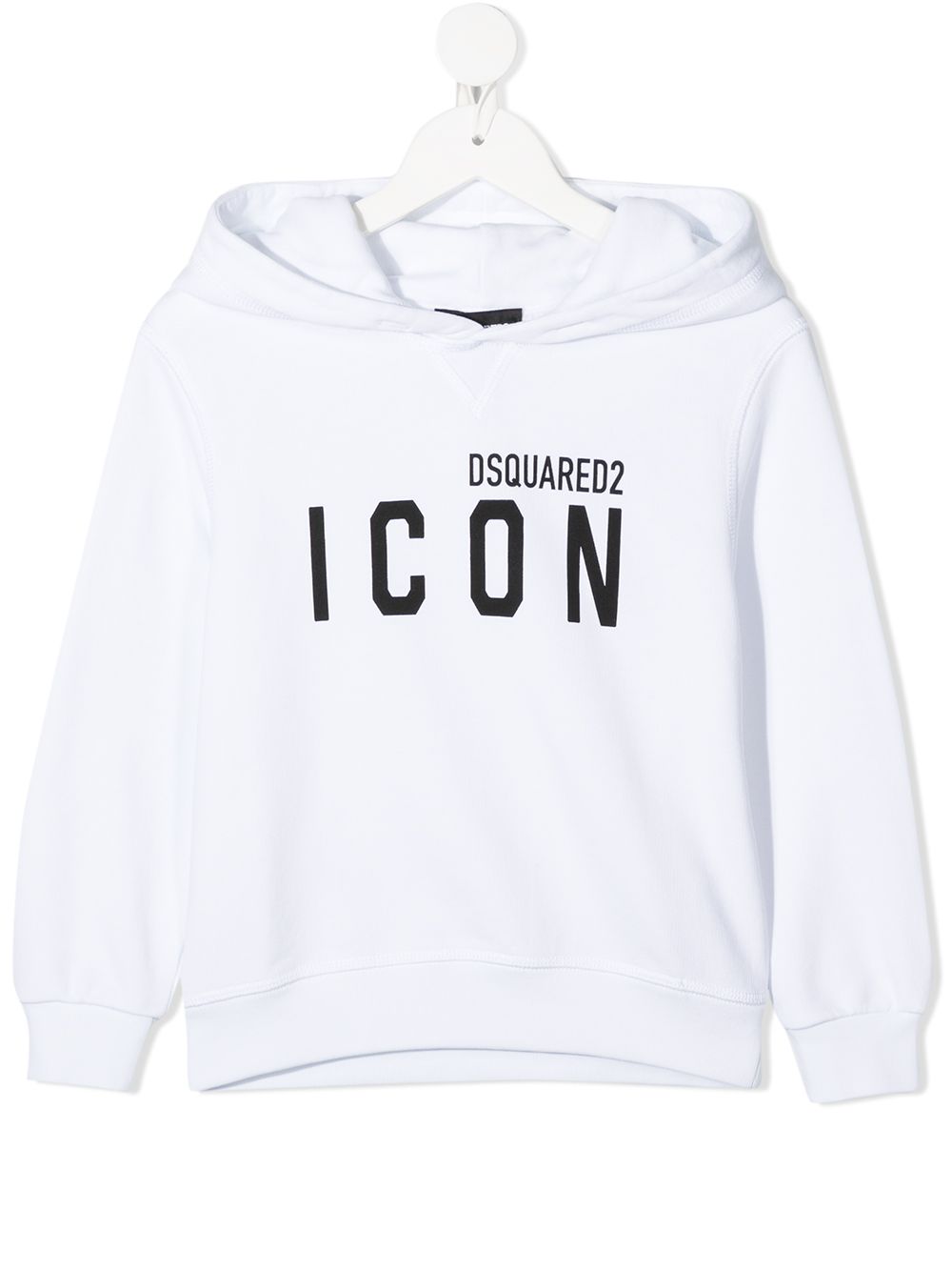 DSQUARED2 KIDS 经典印花连帽衫 - 白色