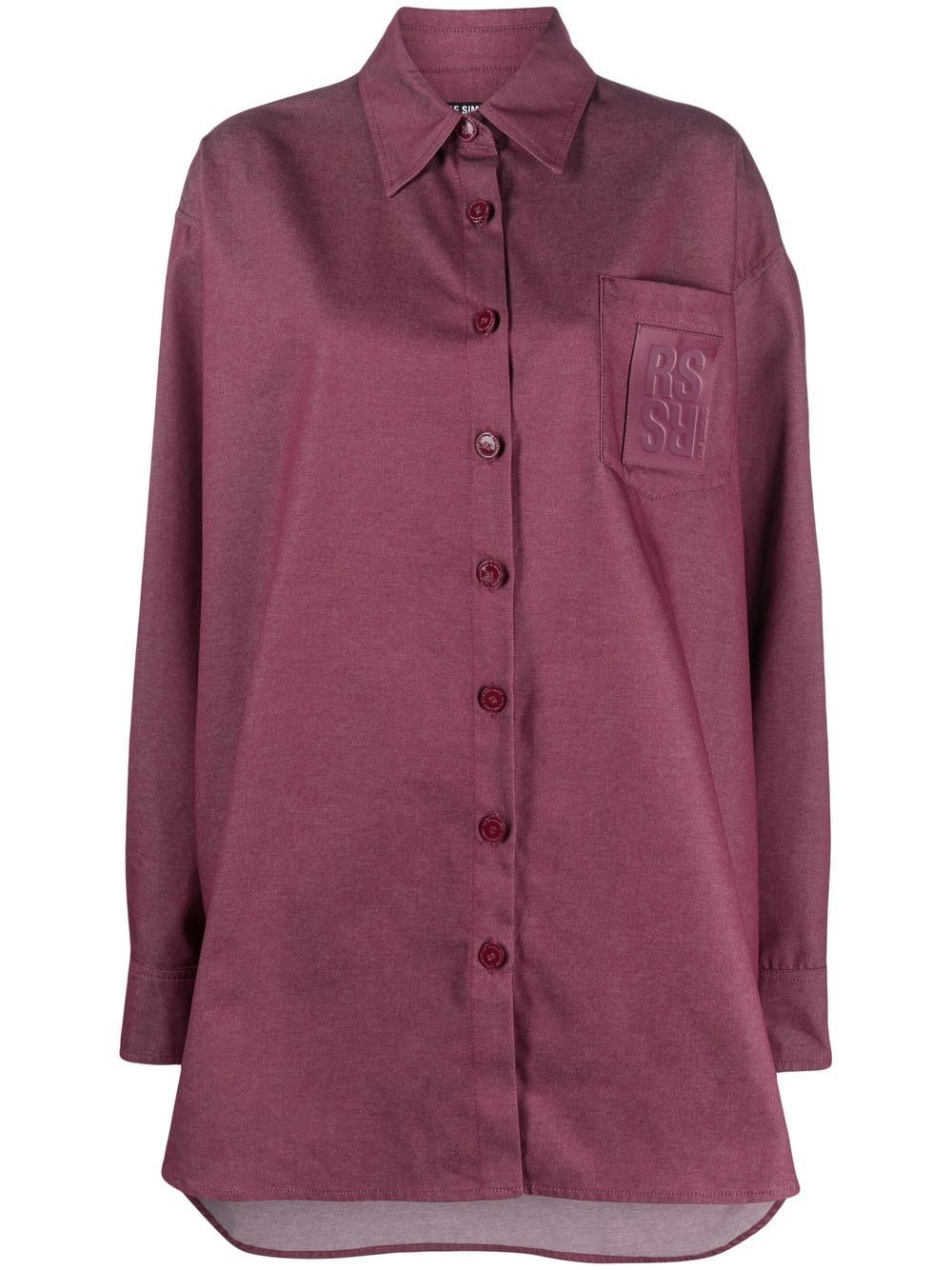 Raf Simons 标贴超大款衬衫 - 红色