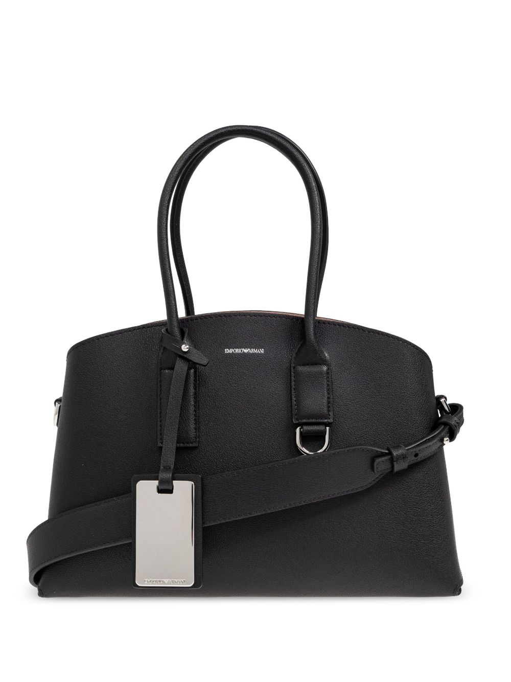 Emporio Armani ASV Icon 中号手提包 - 黑色
