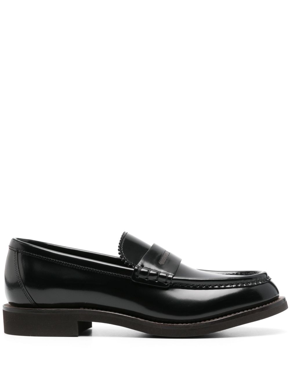 Brunello Cucinelli Monili 珠饰细节乐福鞋 - 黑色