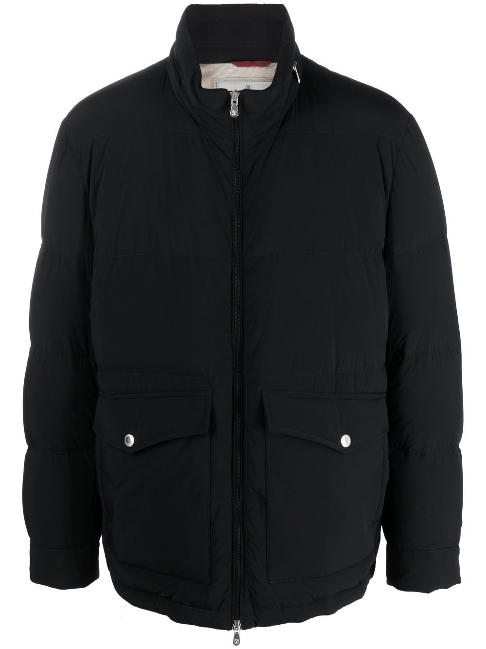Brunello Cucinelli 绗缝羽绒填充夹克 - 黑色