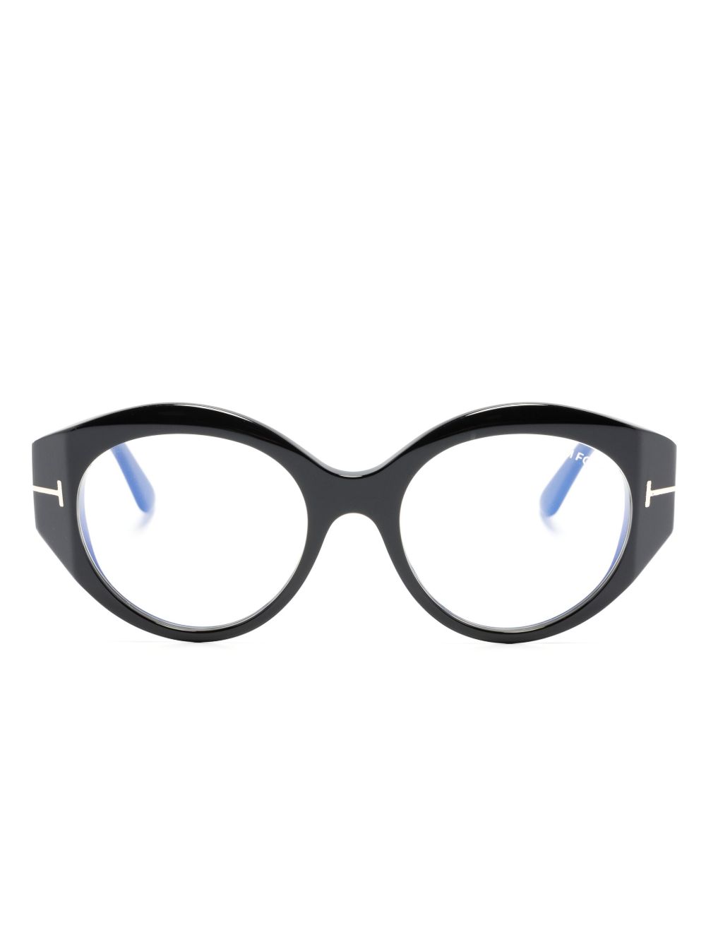TOM FORD Eyewear 圆框眼镜 - 黑色