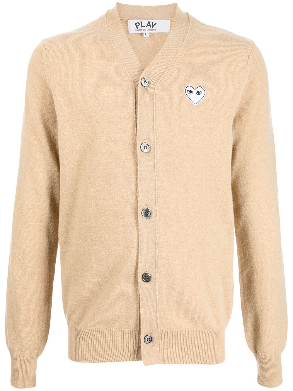 Comme Des Garçons Play logo刺绣开衫 - 褐色
