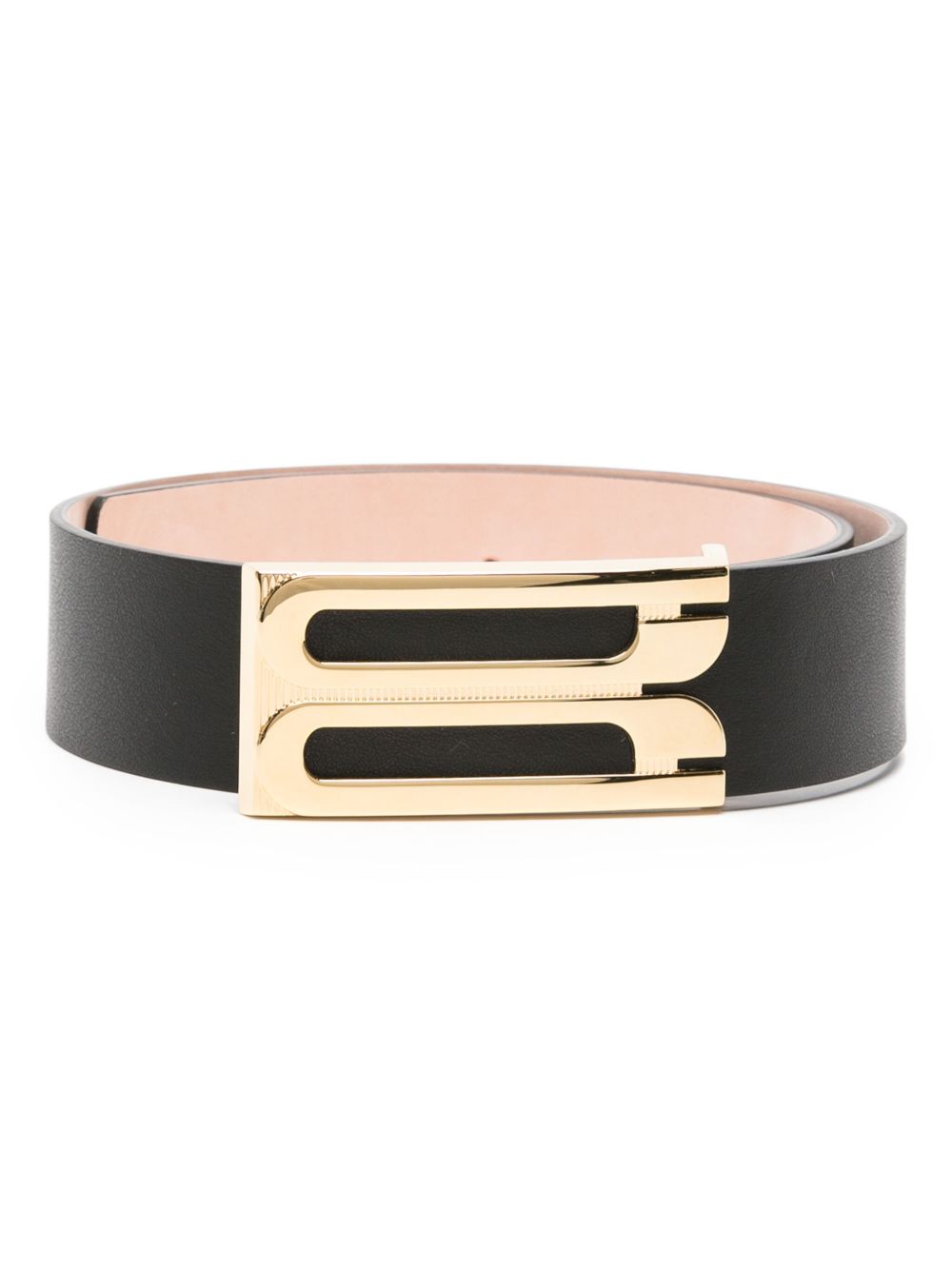 Victoria Beckham logo标牌皮质腰带 - 黑色
