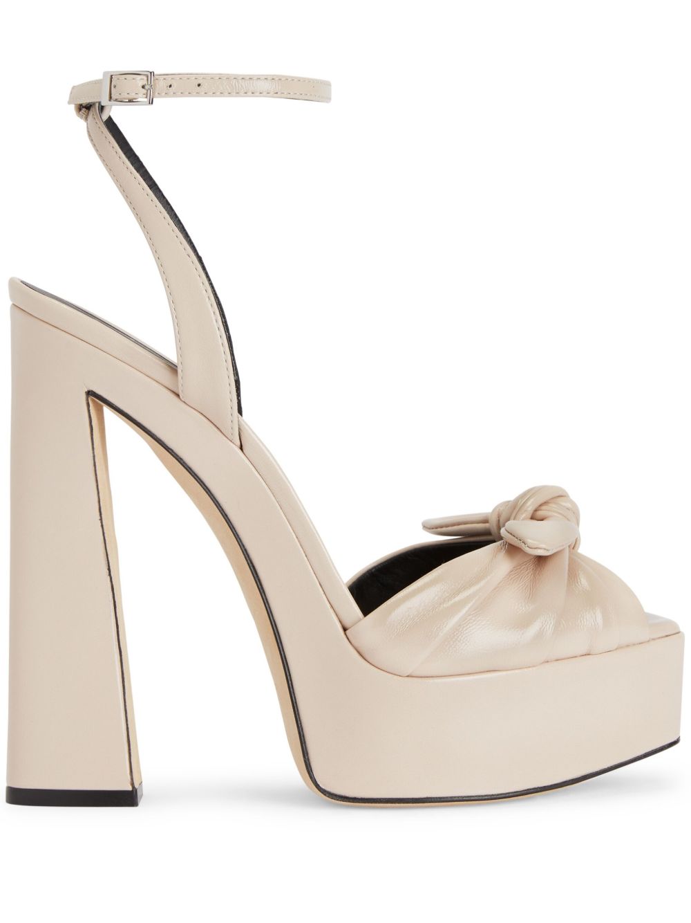 Giuseppe Zanotti Gabriiela 皮质厚底凉鞋 - 中性色