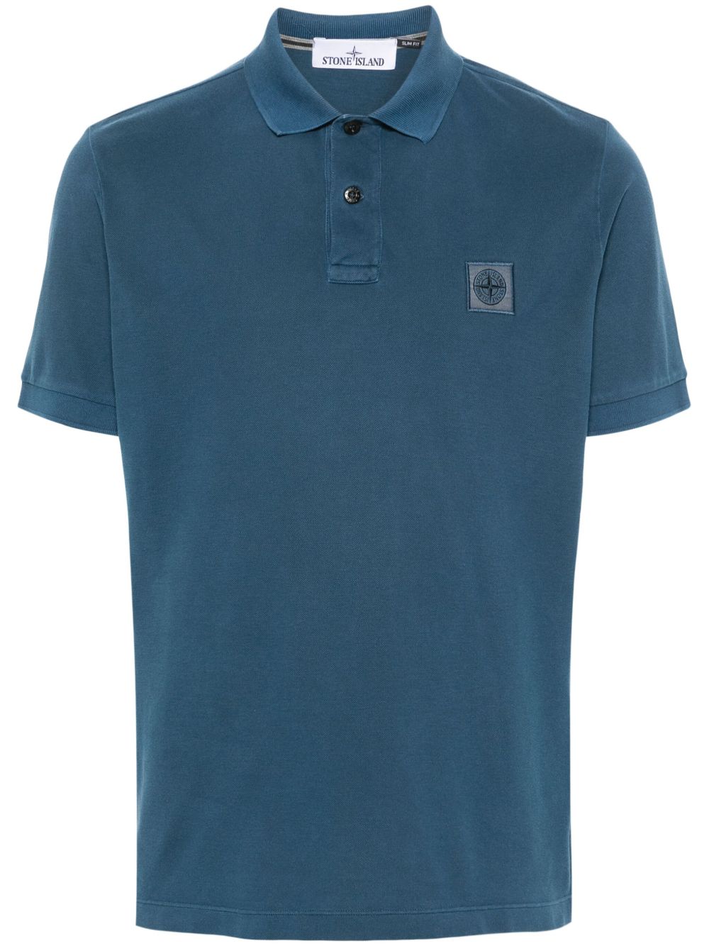 Stone Island 罗盘贴花棉polo衫 - 蓝色