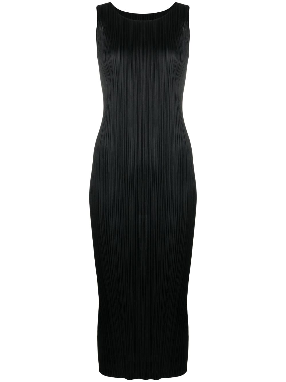 Pleats Please Issey Miyake 无袖百褶连衣裙 - 黑色