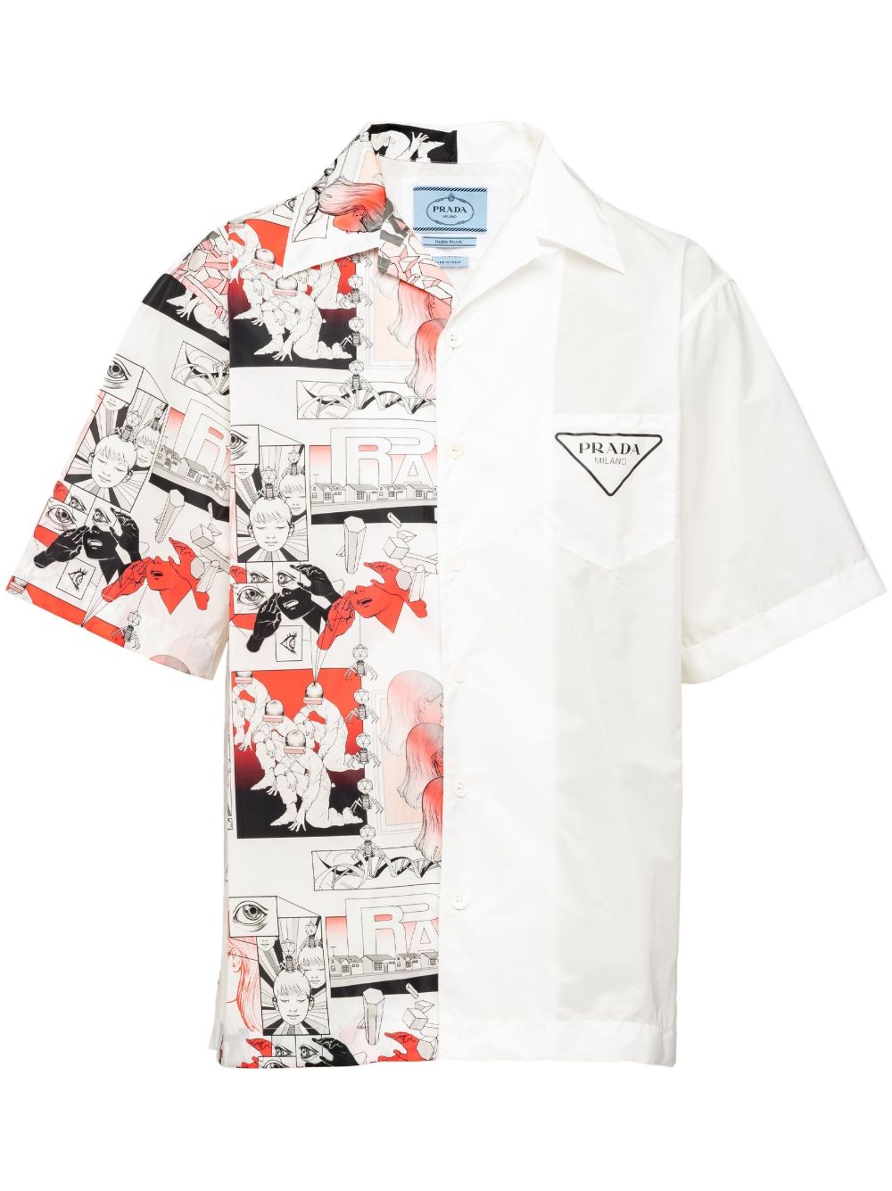 Prada Double Match Re-Nylon 衬衫 - 白色