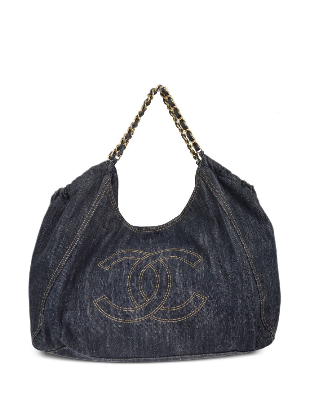 CHANEL Pre-Owned CC 牛仔托特包（2007年典藏款） - 蓝色