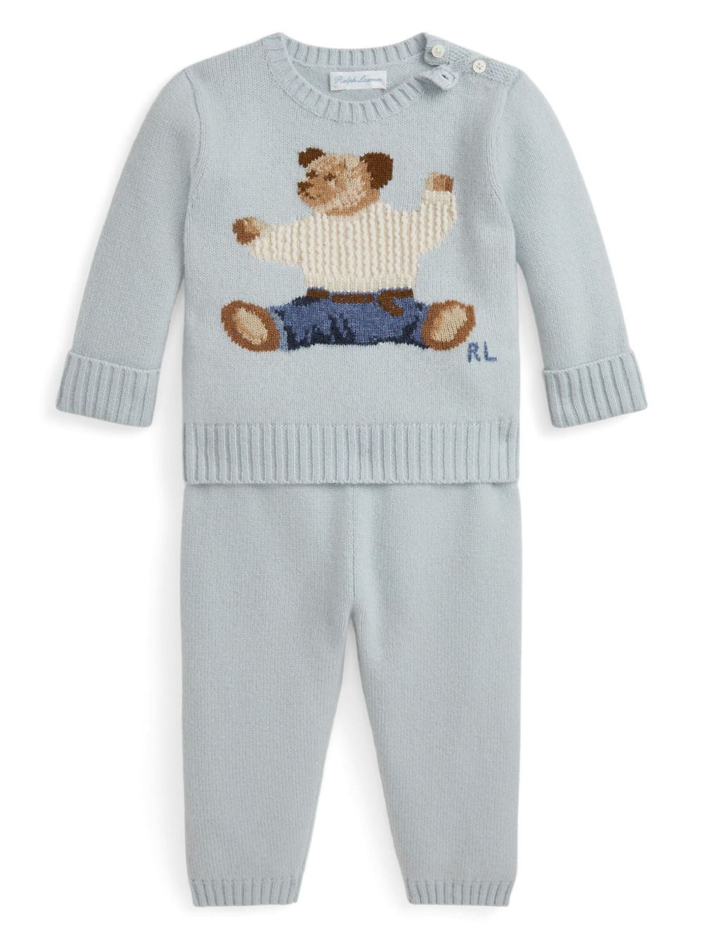 POLO RALPH LAUREN KIDS Teddy Bear 长裤套装 - 蓝色