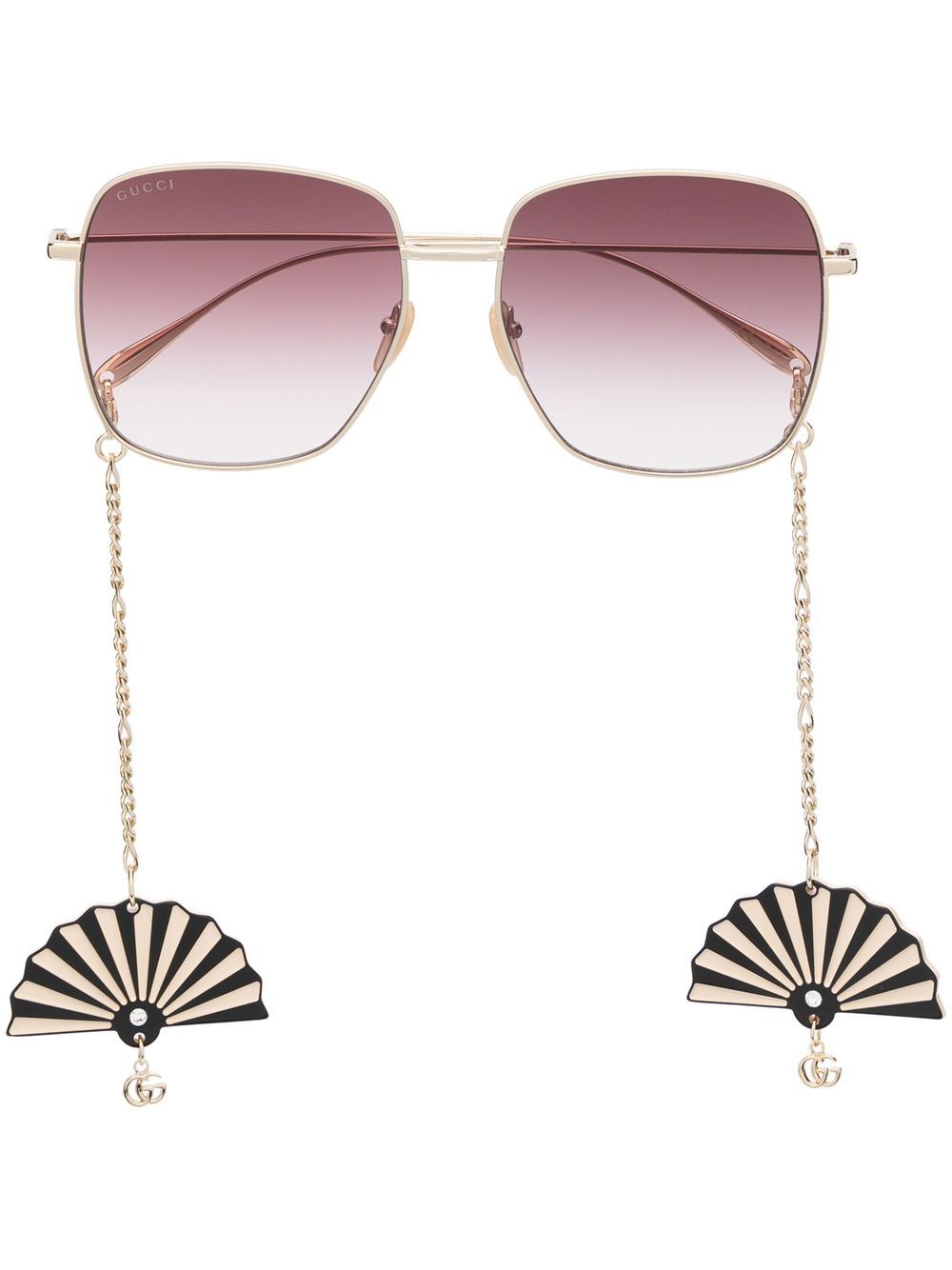Gucci Eyewear 缀饰超大框太阳眼镜 - 银色