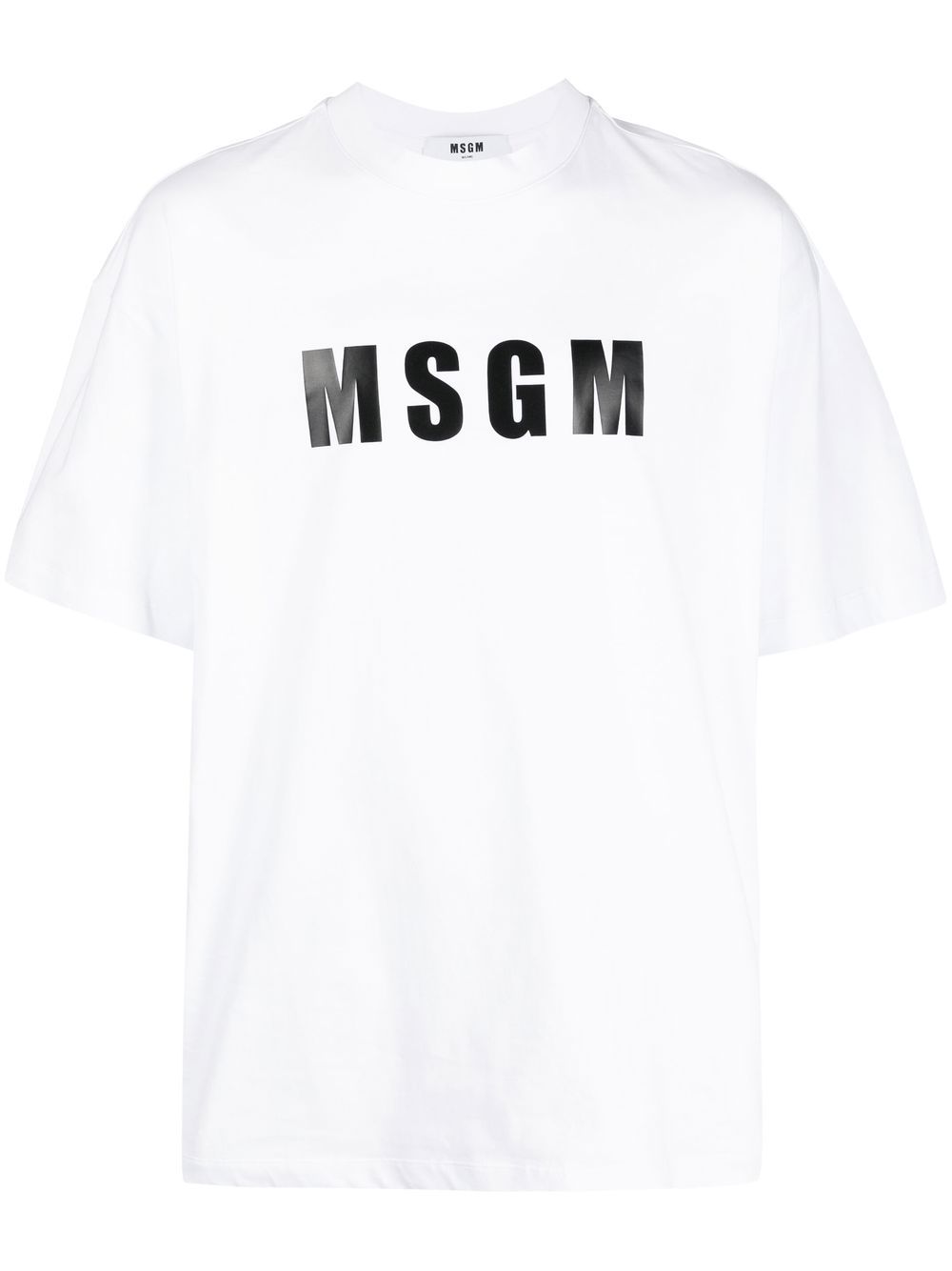 MSGM logo印花圆领T恤 - 白色