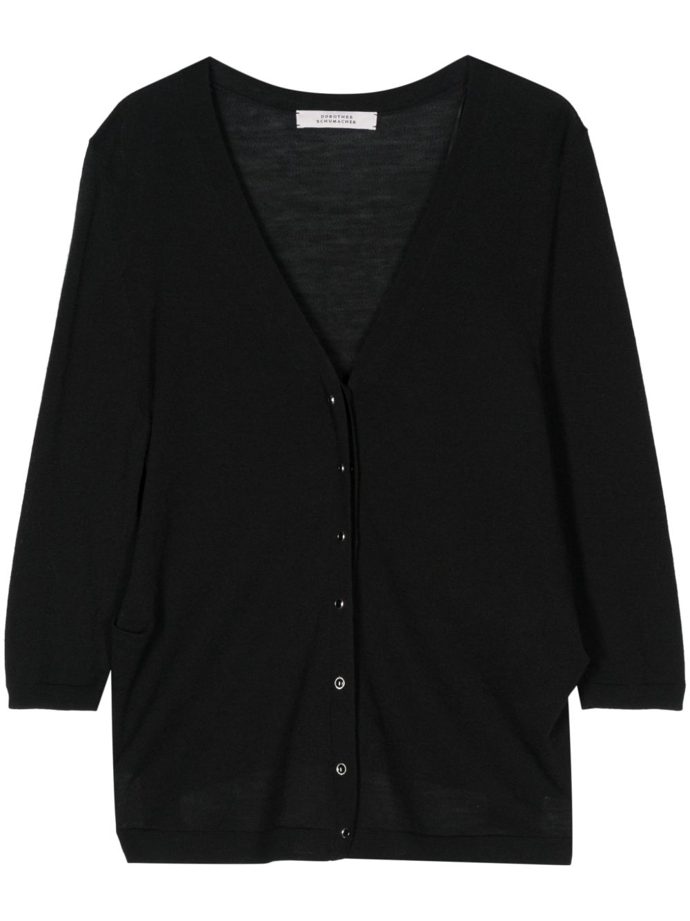 Dorothee Schumacher Refined Essentials 细罗纹开衫 - 黑色