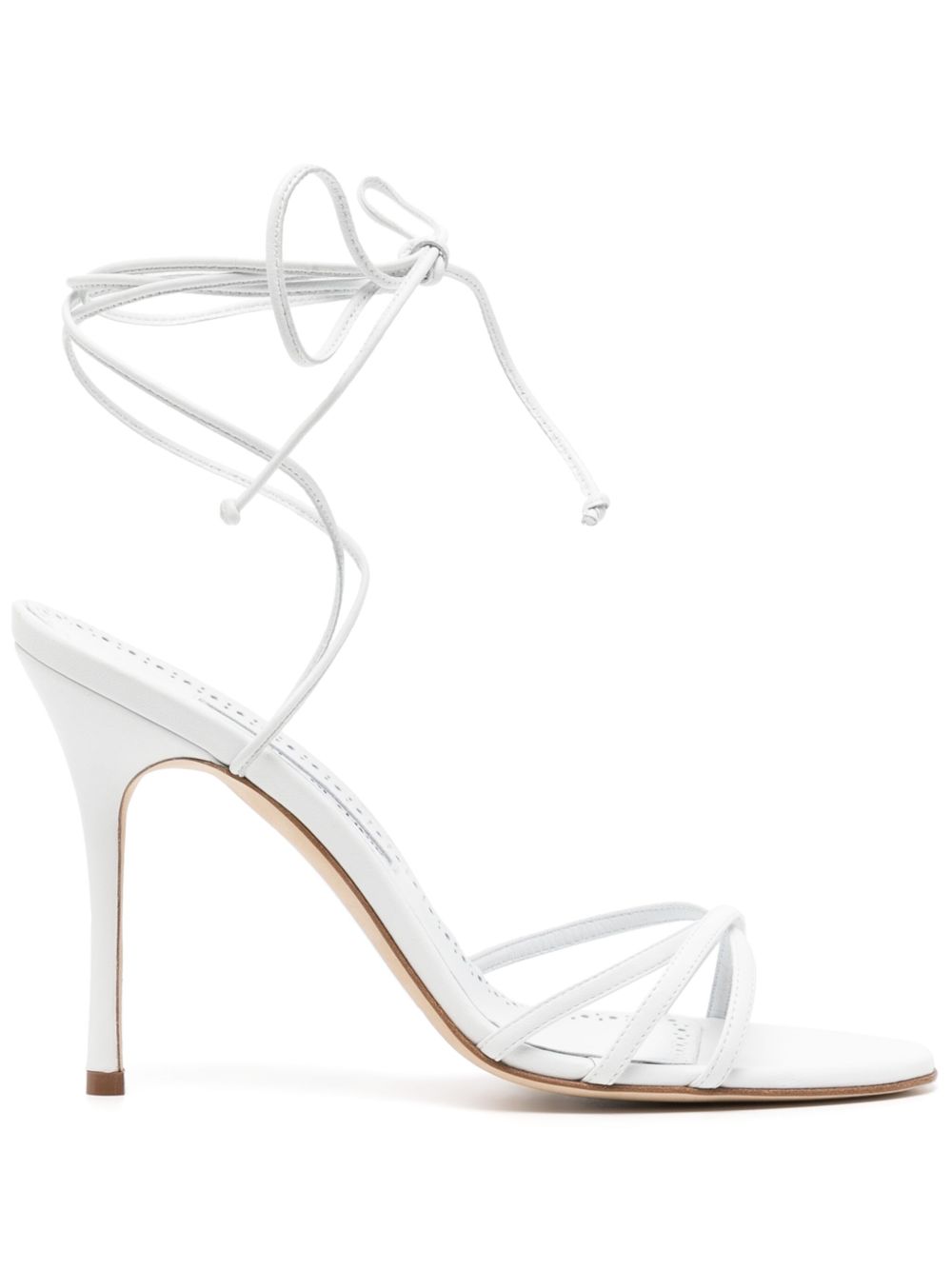 Manolo Blahnik Leva 高跟凉鞋（10厘米） - 白色