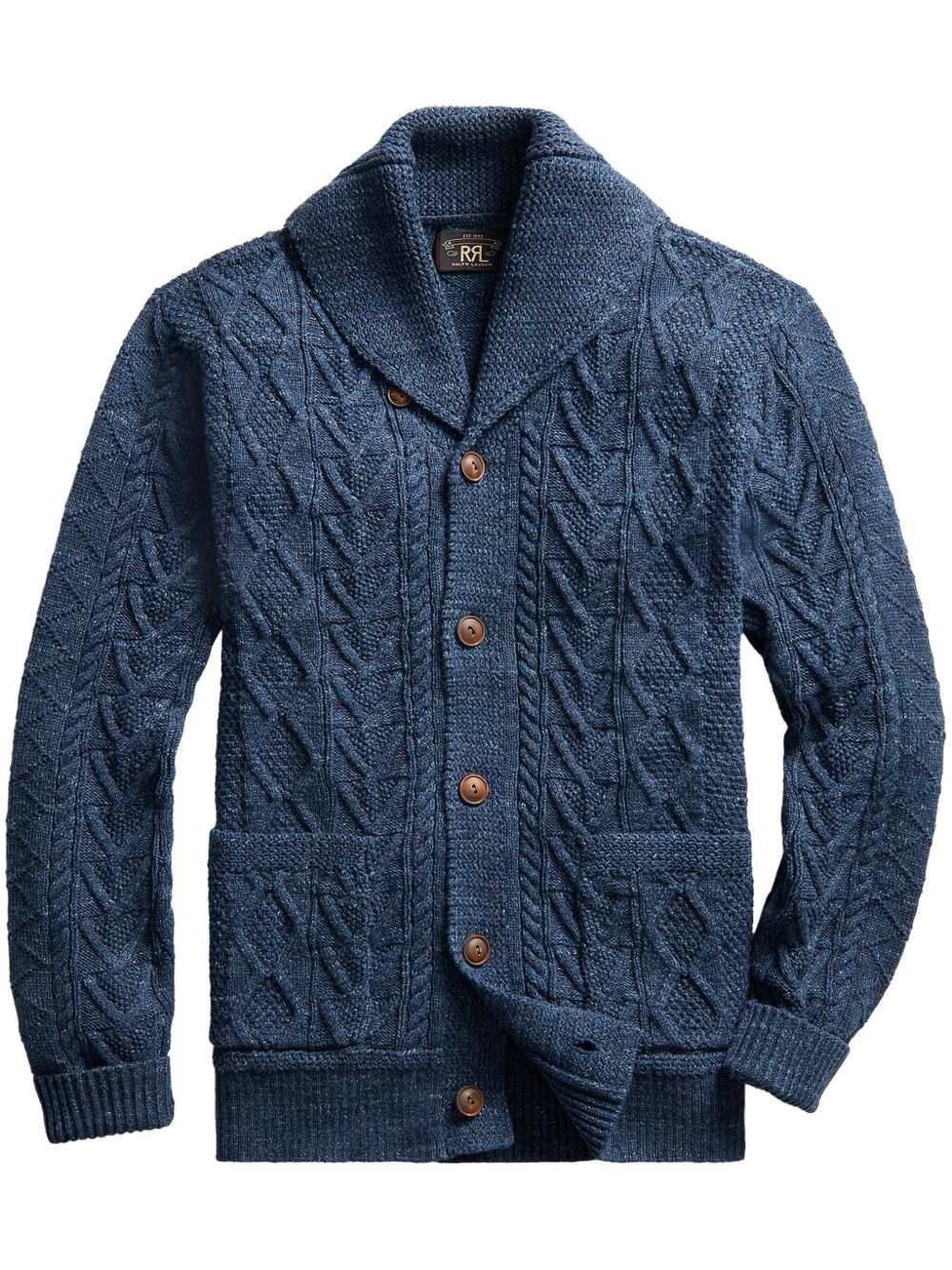 Ralph Lauren RRL 粗绞花针织开衫 - 蓝色
