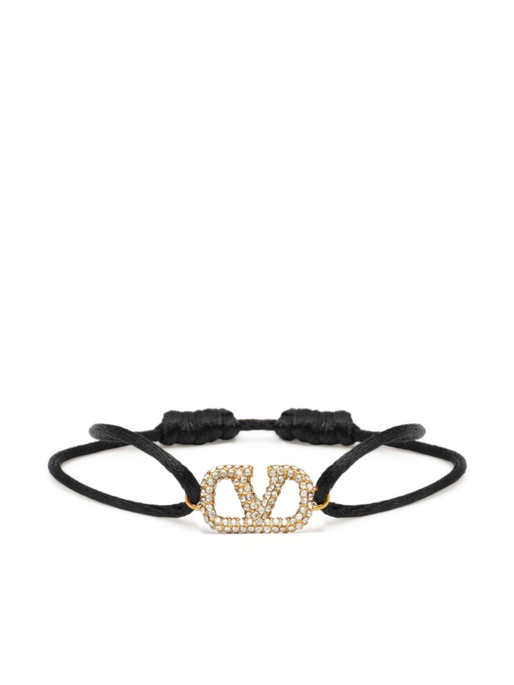 Valentino Garavani VLogo Signature 晶饰手链 - 黑色
