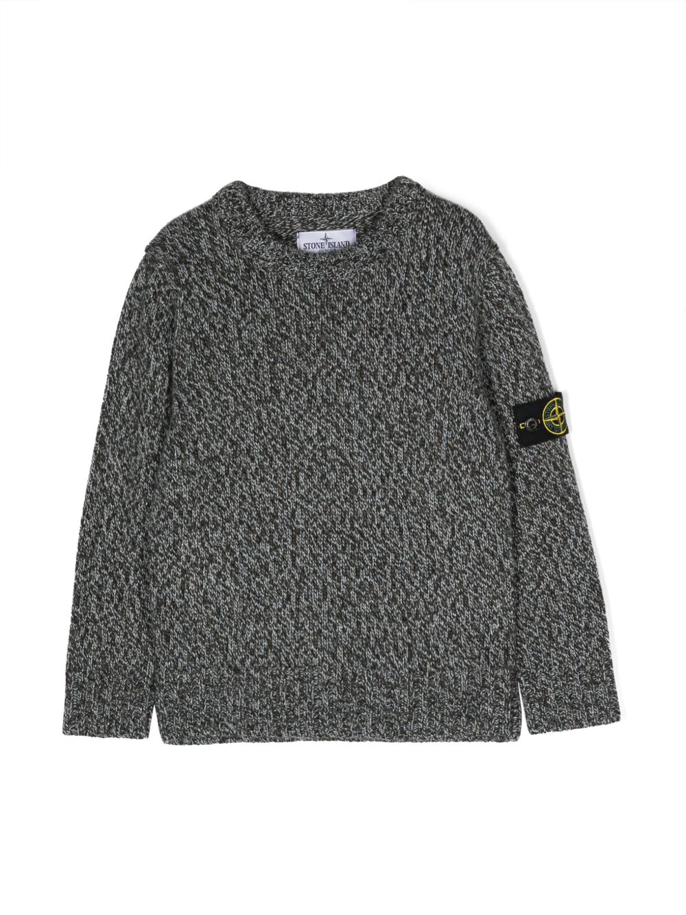 Stone Island Junior 罗盘徽章混色针织毛衣 - 蓝色