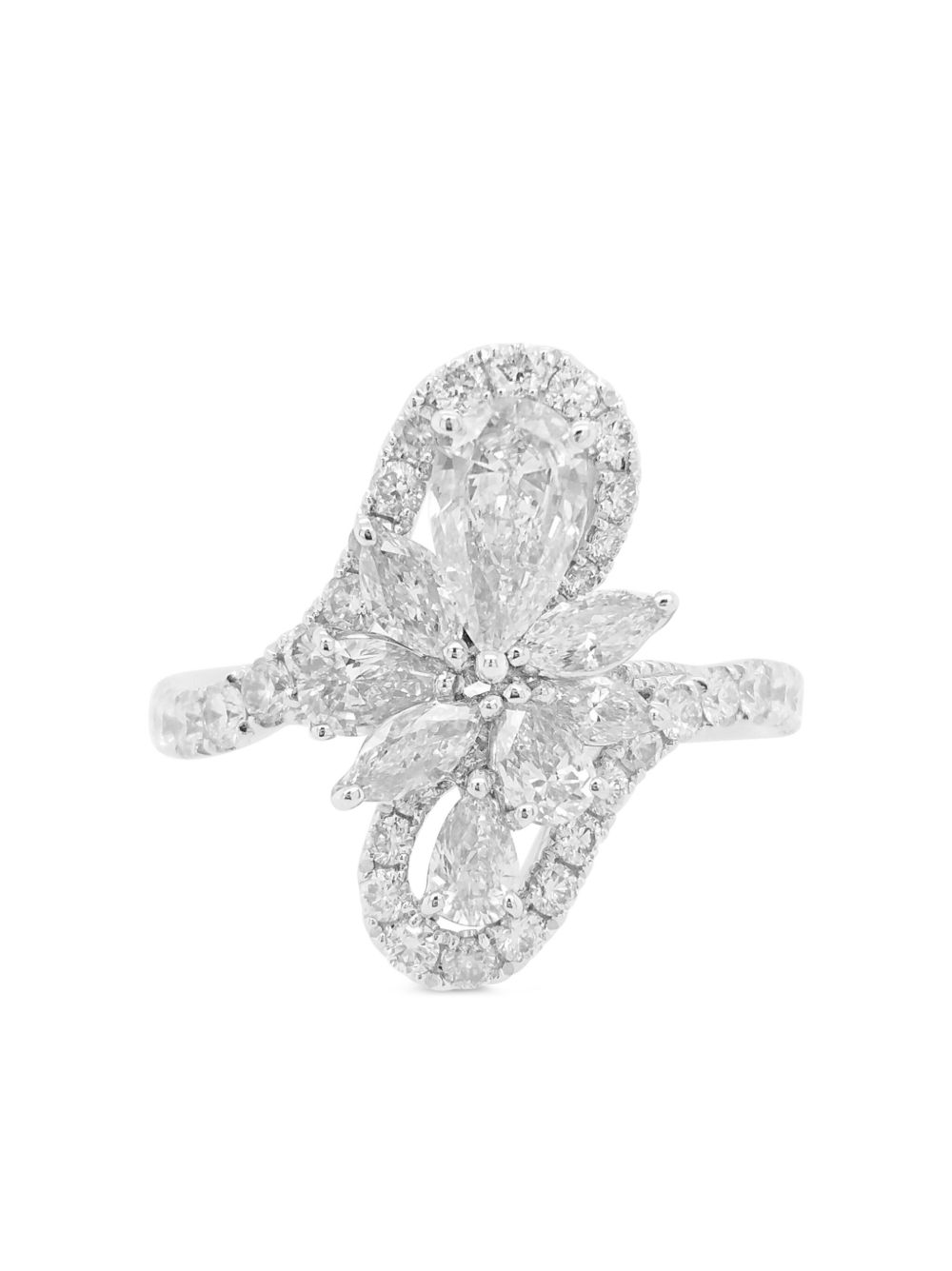 HYT Jewelry 铂金钻石戒指 - 银色