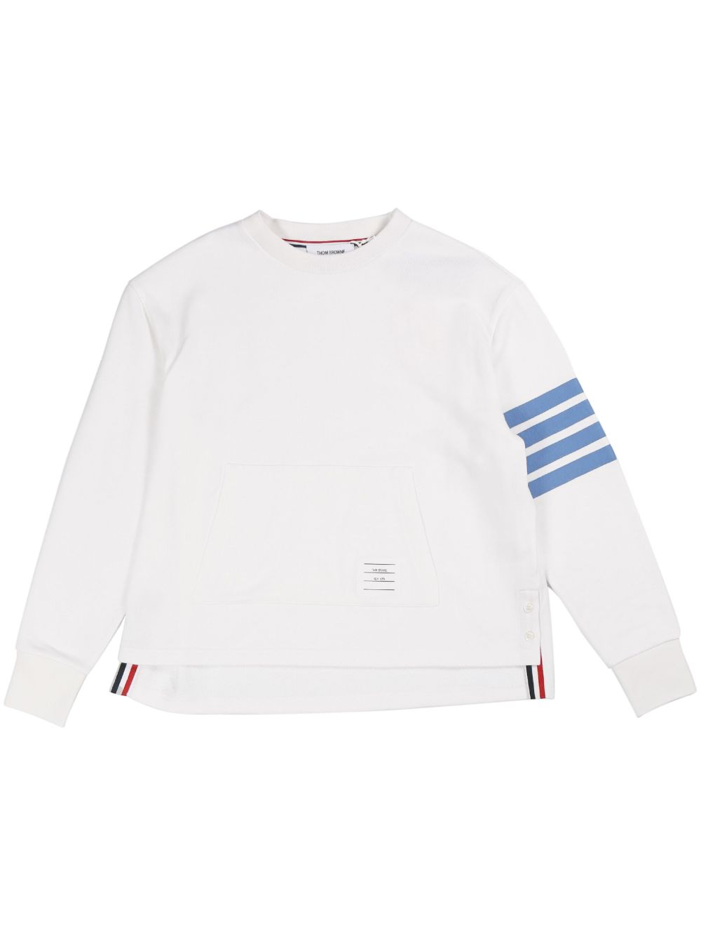 Thom Browne stripe-detailing cotton sweatshirt - 白色