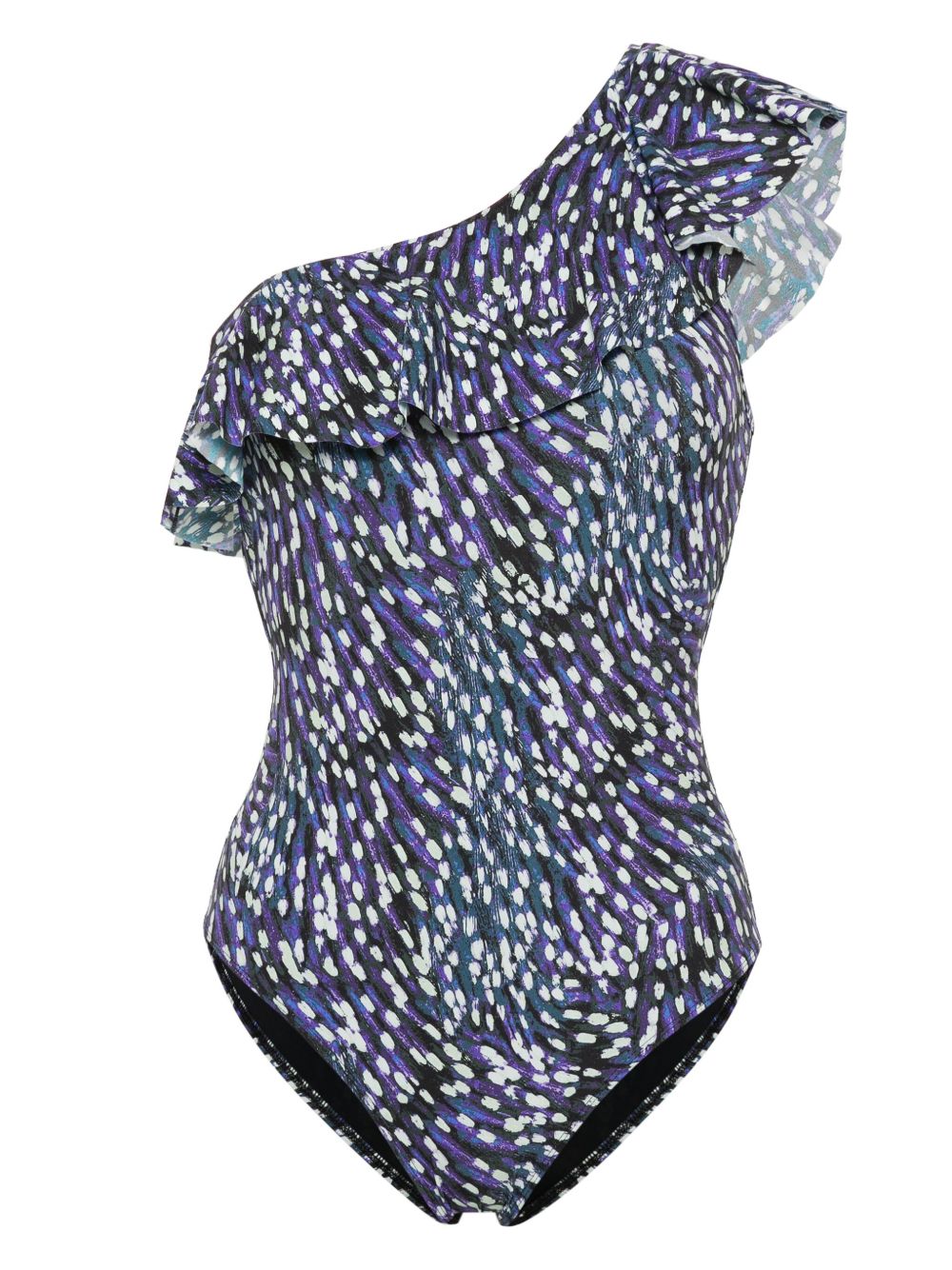 ISABEL MARANT Sicilya 荷叶边细节连体泳衣 - 蓝色