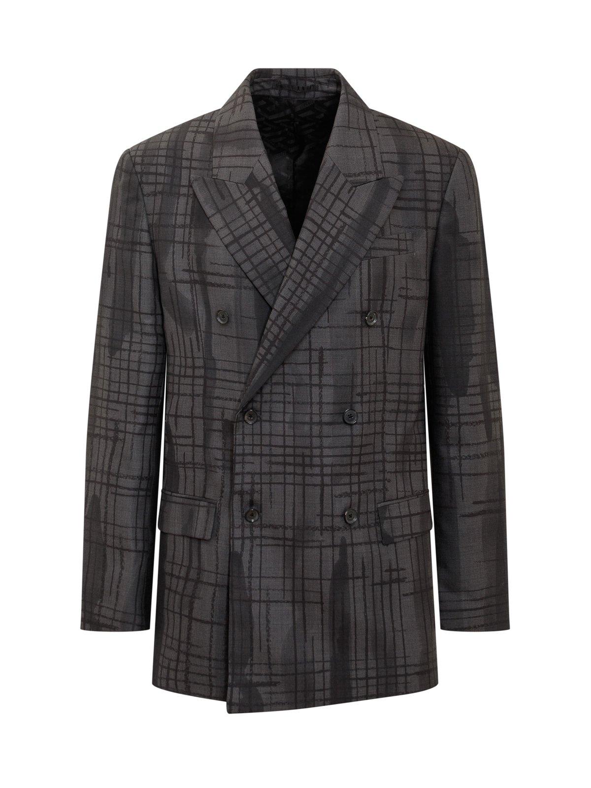 Versace Graffiti-printed Long Sleeved Blazer