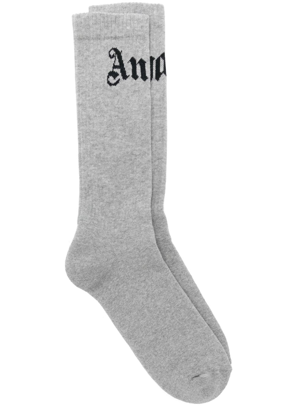 Palm Angels Curved Logo 针织袜 - 灰色