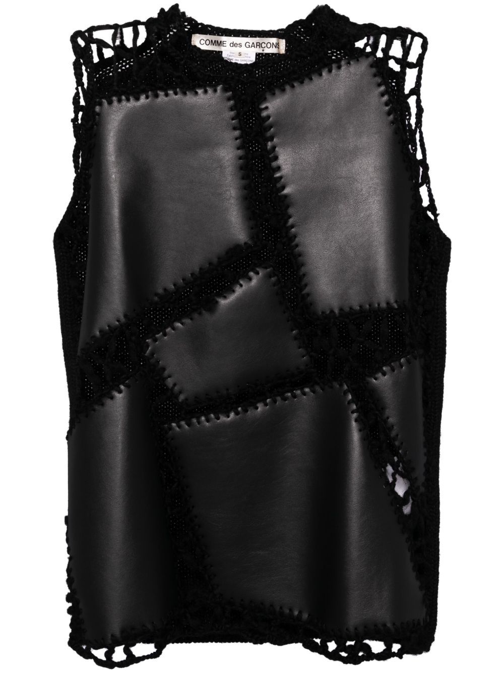 Comme Des Garçons 镂空针织马甲 - 黑色