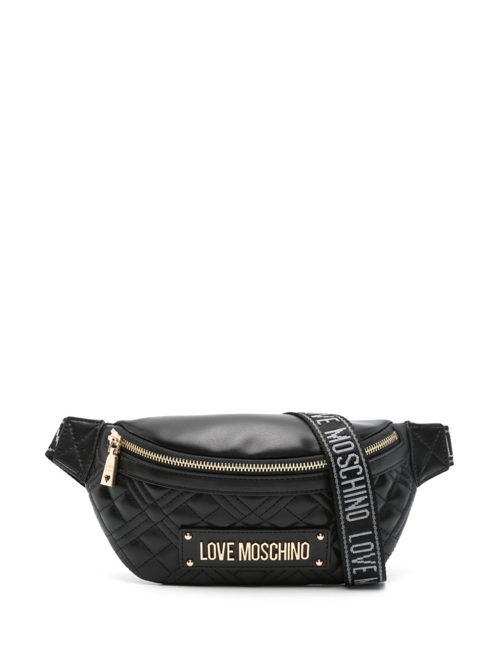 Love Moschino logo字母腰包 - 黑色