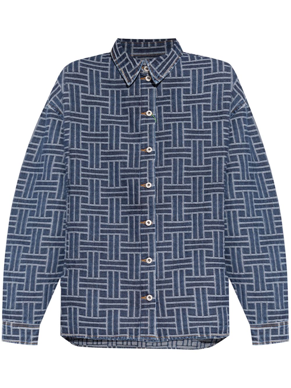 Kenzo Weave Loose Japanese 牛仔衬衫 - 蓝色