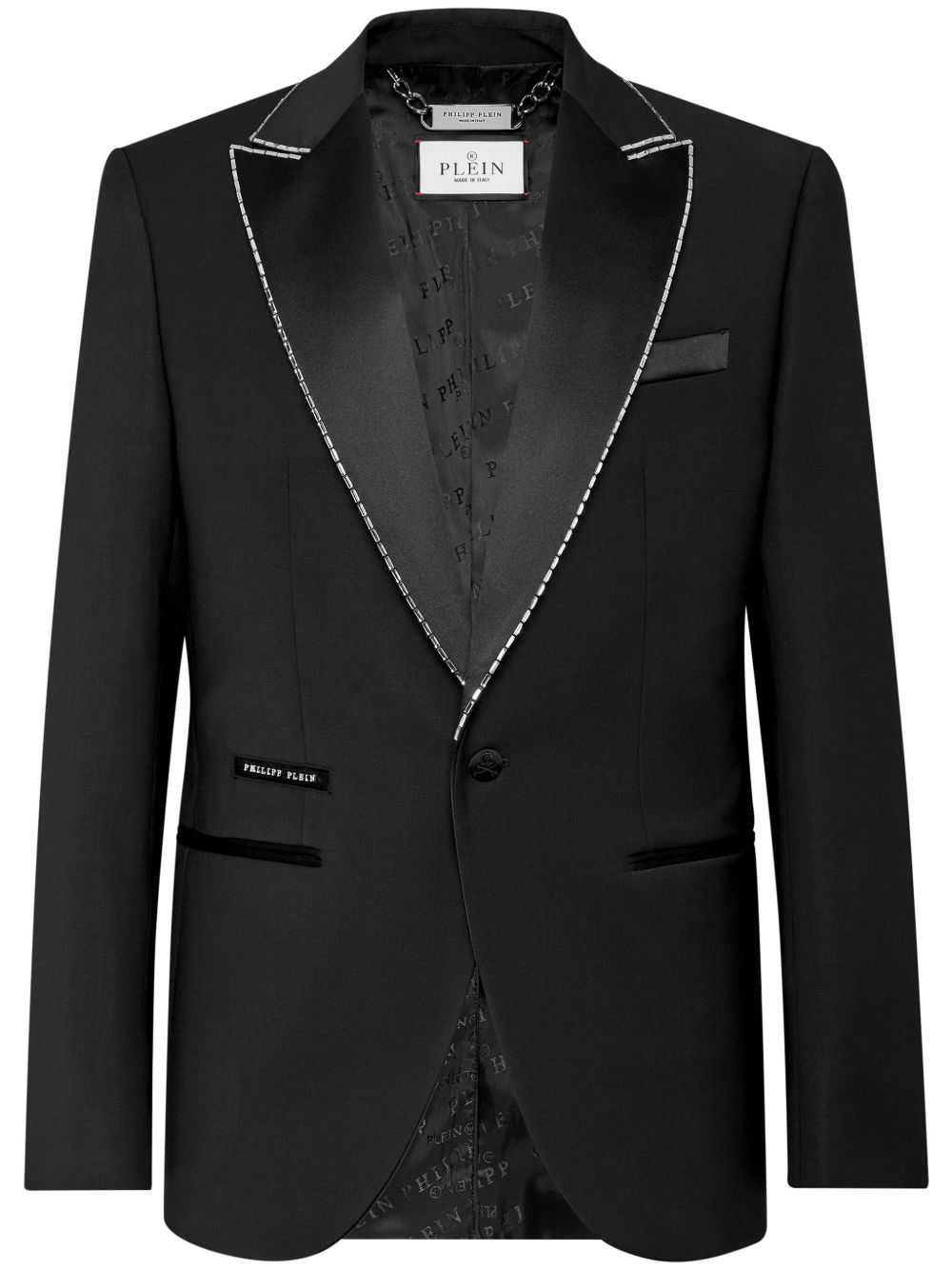 Philipp Plein 单排扣西装夹克 - 黑色
