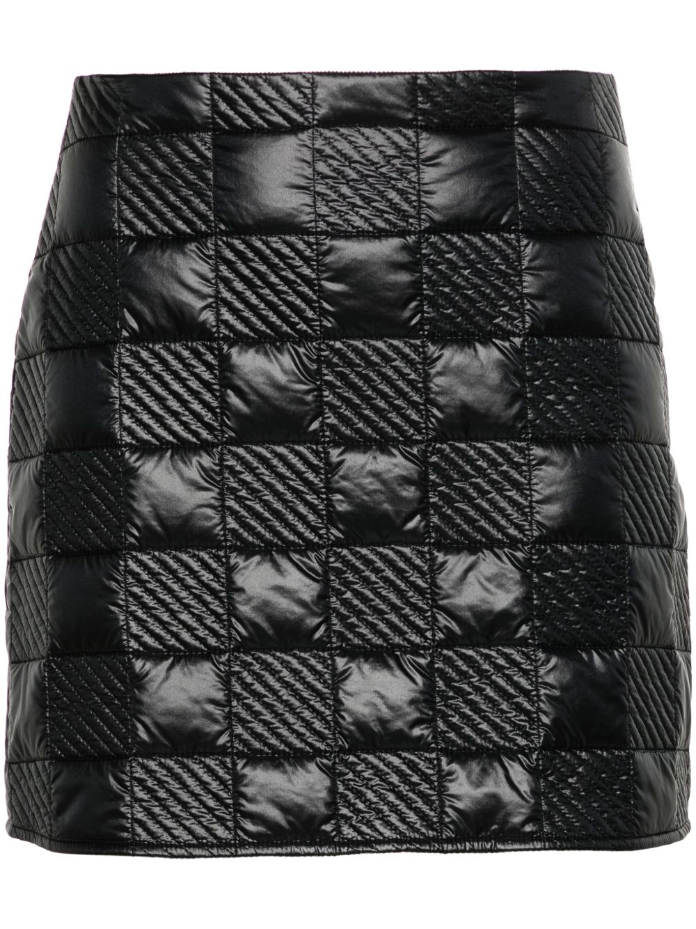 Moncler 标贴绗缝迷你半身裙 - 黑色