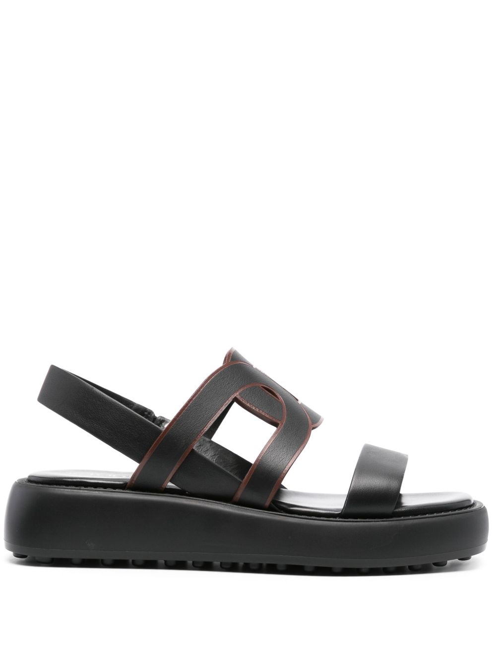 Tod's 镂空logo凉鞋 - 黑色