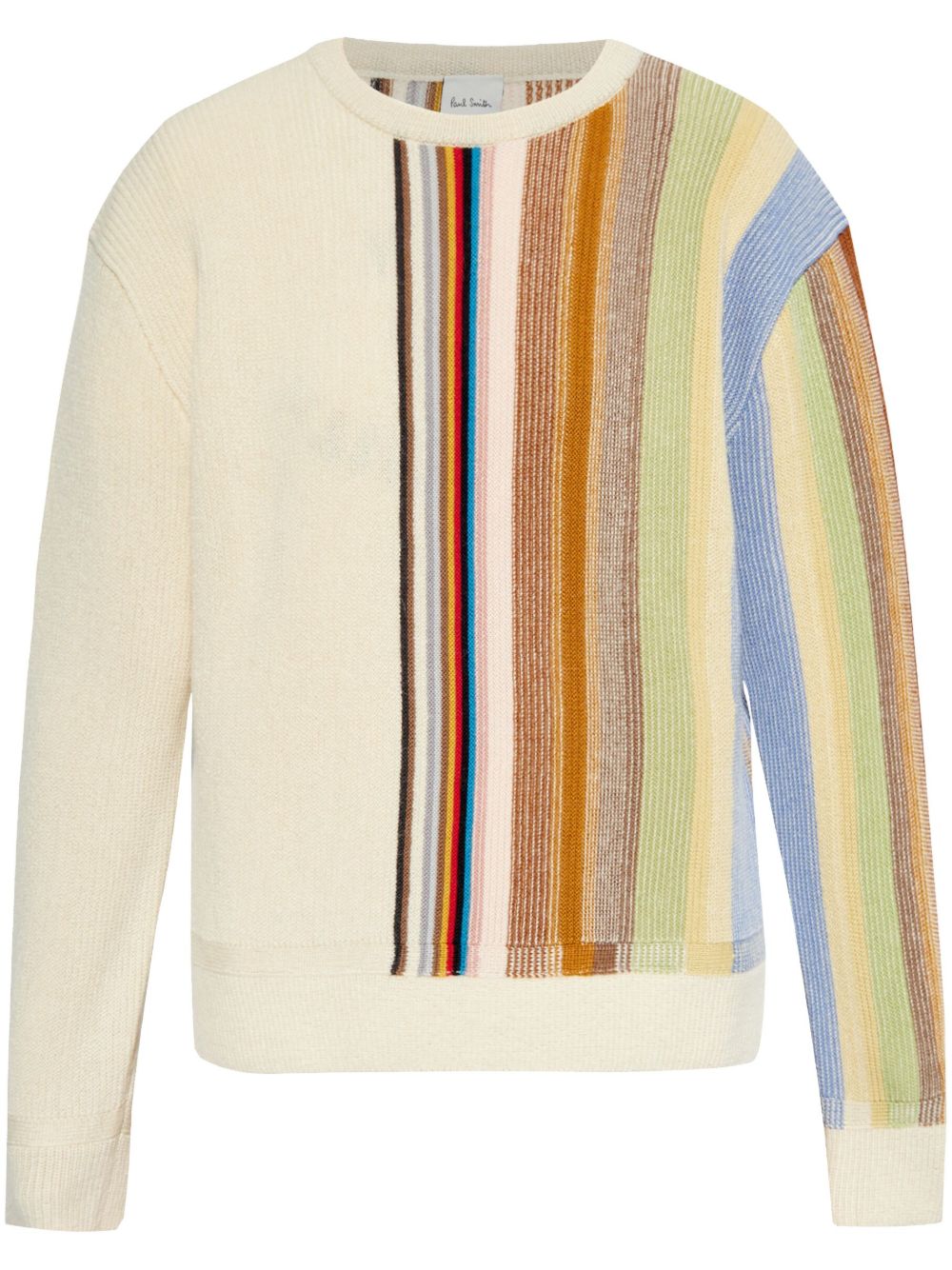 Paul Smith Artist 条纹细节毛衣 - 中性色