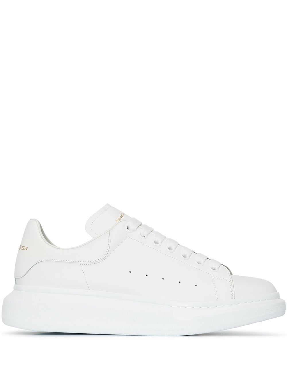 Alexander McQueen Oversized 皮质运动鞋 - 白色