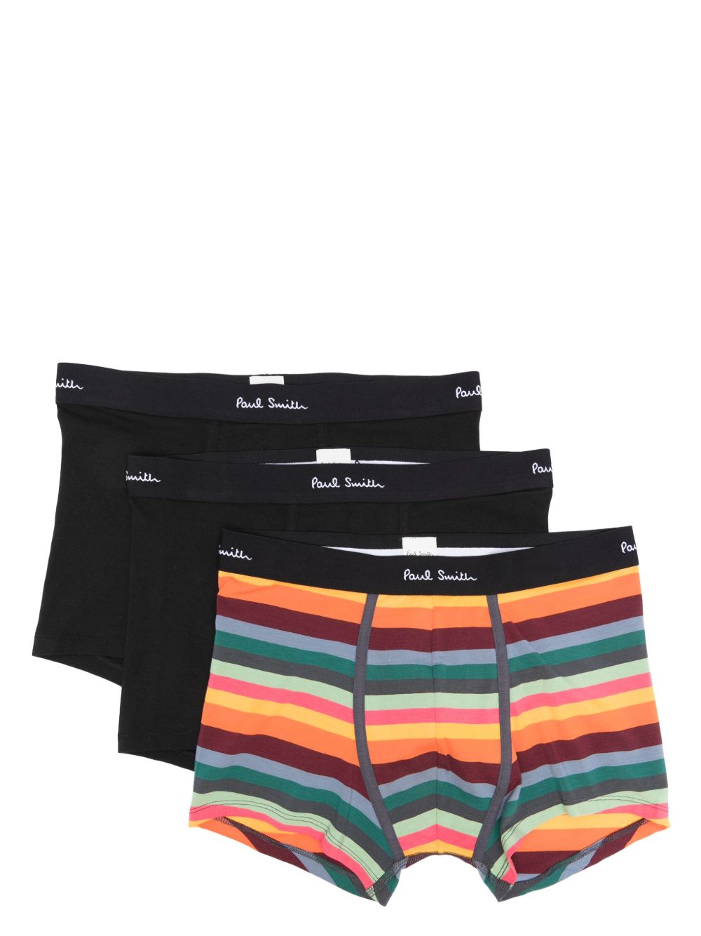 Paul Smith Signature Stripe logo腰边四角裤套装 - 黑色