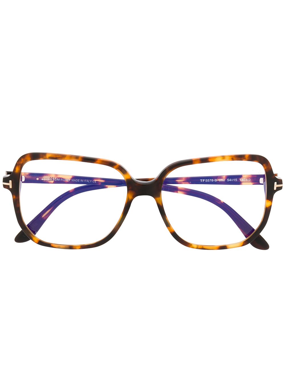 TOM FORD Eyewear 超大镜框眼镜 - 褐色