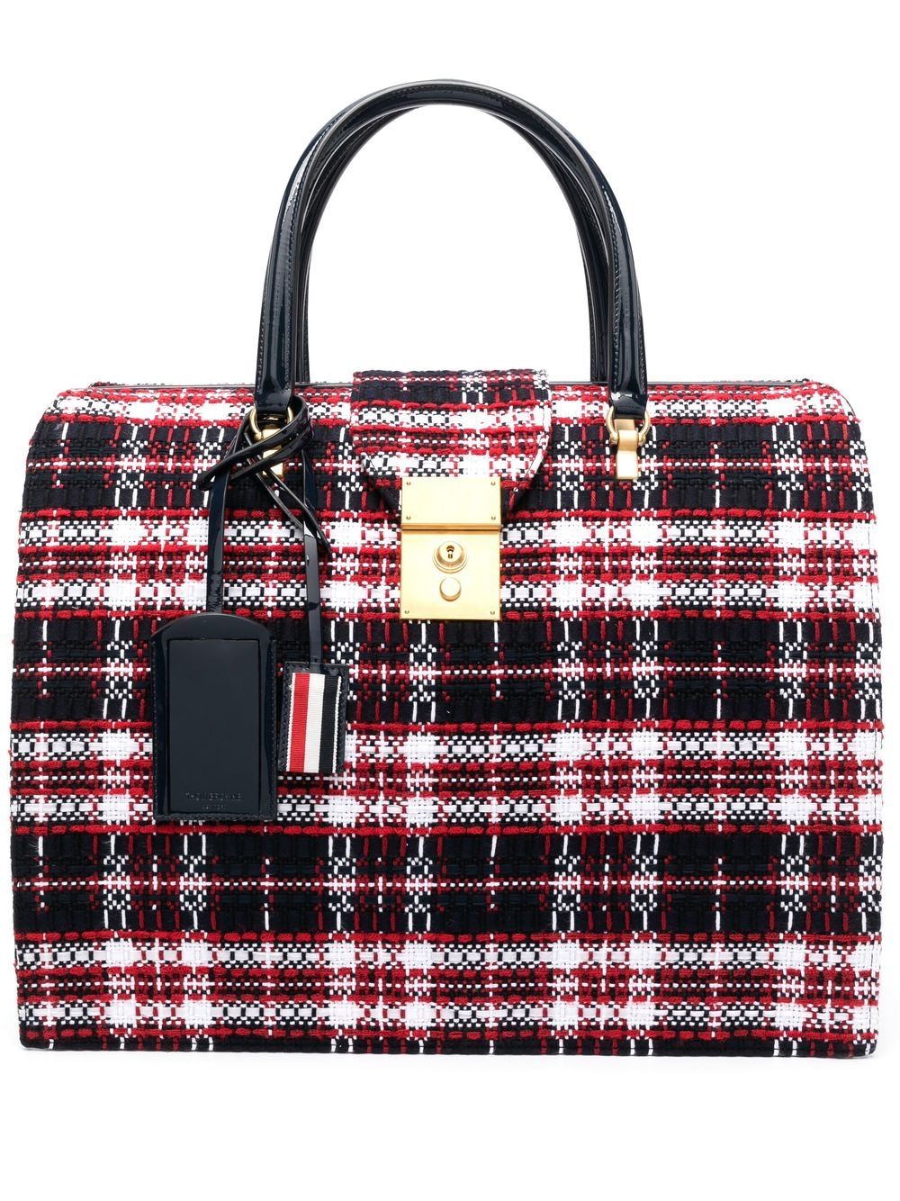 Thom Browne Mr. Thom 格纹手提包 - 红色