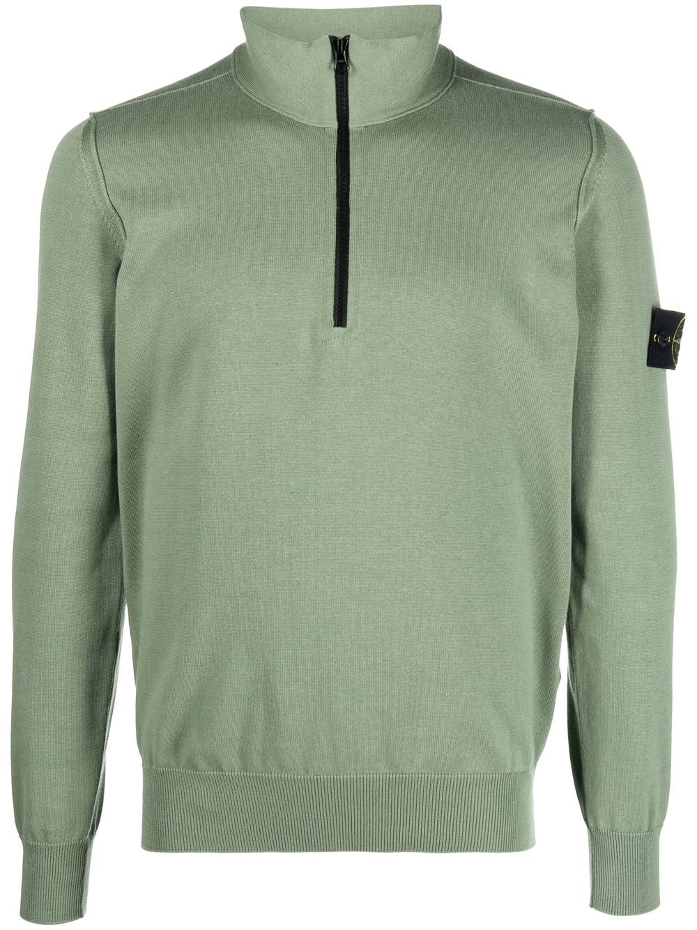 Stone Island Compass 图案拉链毛衣 - 绿色
