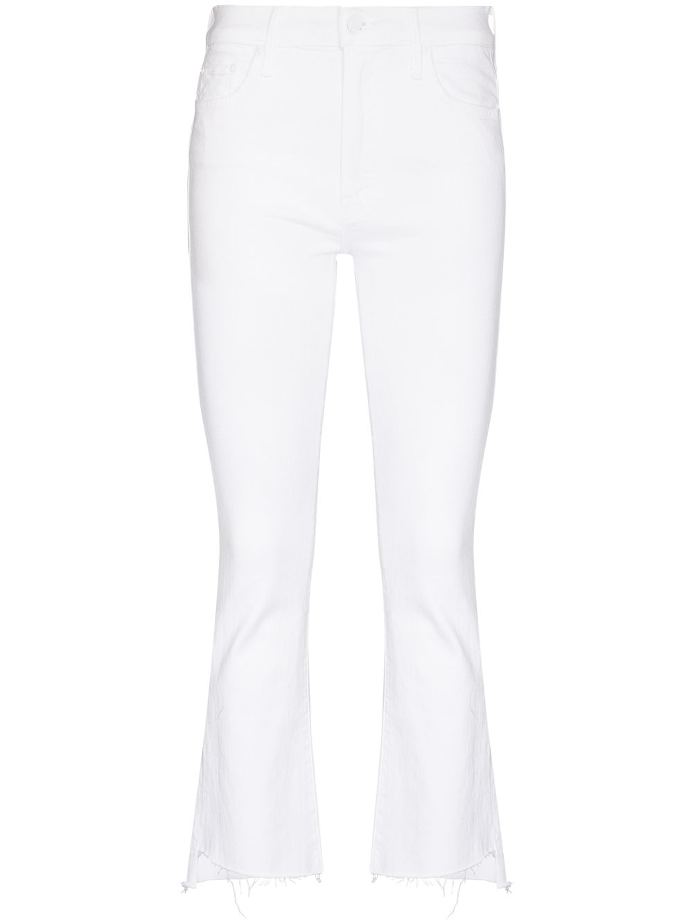 MOTHER The Insider Crop Step Fray 牛仔裤 - 白色
