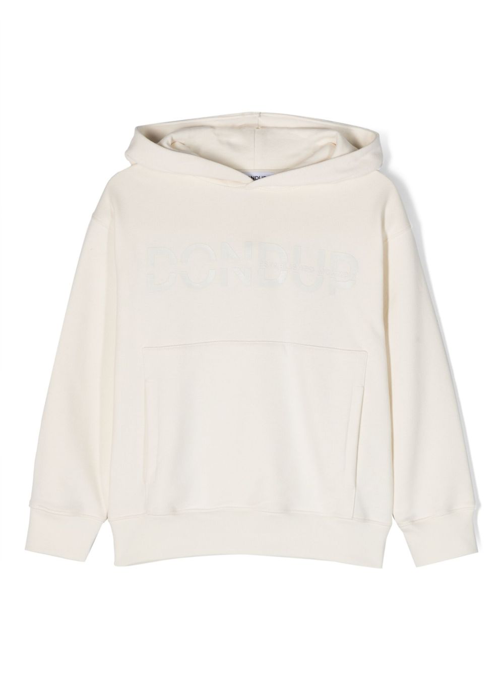 DONDUP KIDS logo印花棉连帽衫 - 白色