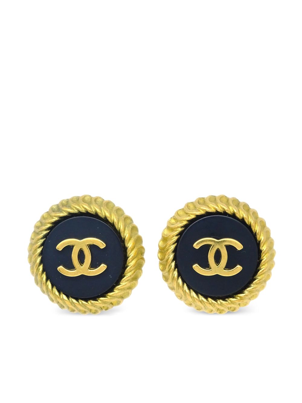 CHANEL Pre-Owned CC 纽扣夹扣式耳环（1995年典藏款） - 金色